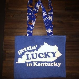 Handmade Upcycled Gettin Lucky In Kentucky Tshirt Bag